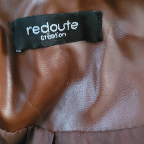 LA Redoute Collections Brown Leather Jacket Size 6 - Picture 11 of 11